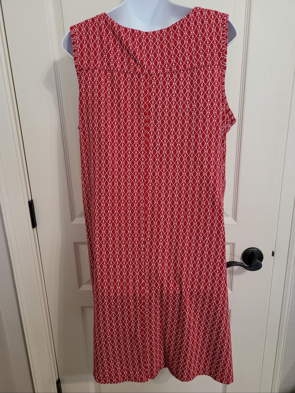 Croft & Barrow Sleeveless Tshirt Dress - Sz L, Red/White, GUC - Picture 3 of 8